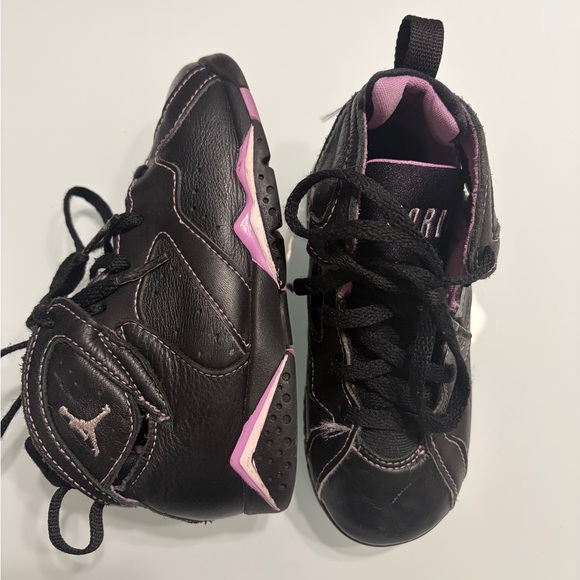 Kids Black and Purple High-Top Sneakers - Picture 4 of 12